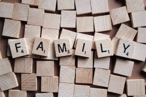 family, letters, scrabble